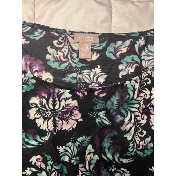 Chico's Floral Print Poncho Size L/XL - Picture 2 of 4